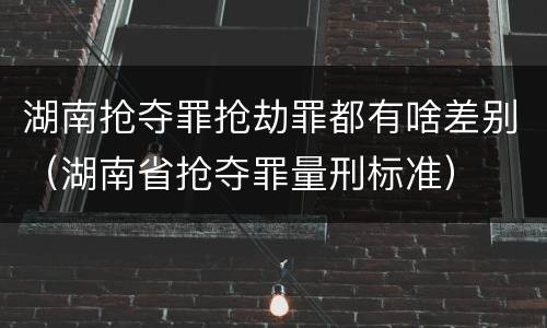 湖南抢夺罪抢劫罪都有啥差别（湖南省抢夺罪量刑标准）