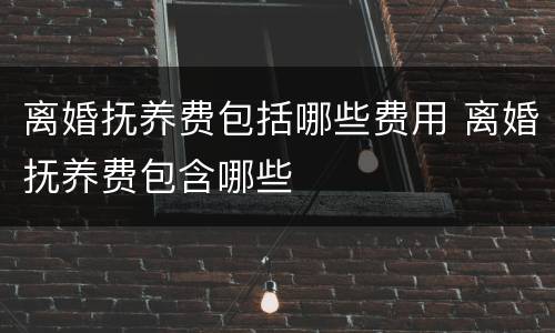 离婚抚养费包括哪些费用 离婚抚养费包含哪些