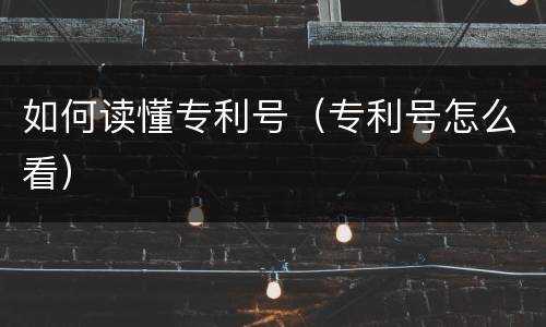 如何读懂专利号（专利号怎么看）