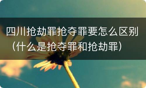 四川抢劫罪抢夺罪要怎么区别（什么是抢夺罪和抢劫罪）