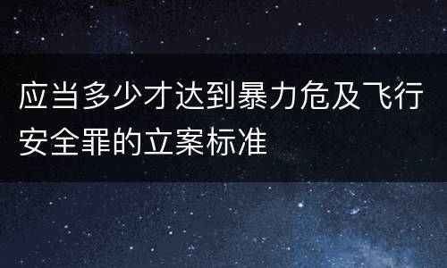 应当多少才达到暴力危及飞行安全罪的立案标准