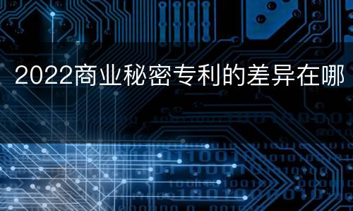 2022商业秘密专利的差异在哪