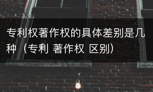 专利权著作权的具体差别是几种（专利 著作权 区别）