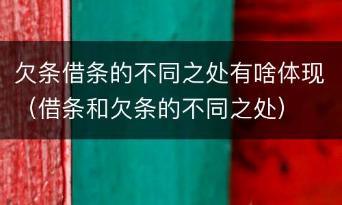 欠条借条的不同之处有啥体现（借条和欠条的不同之处）