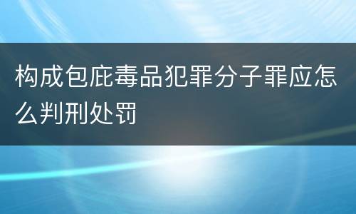 构成包庇毒品犯罪分子罪应怎么判刑处罚