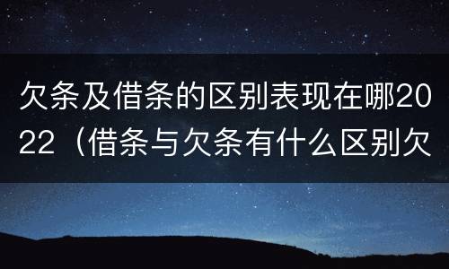 欠条及借条的区别表现在哪2022（借条与欠条有什么区别欠条怎么写）