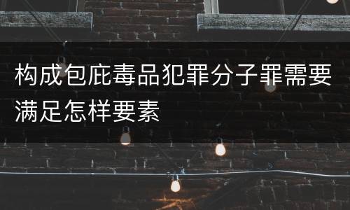 构成包庇毒品犯罪分子罪需要满足怎样要素