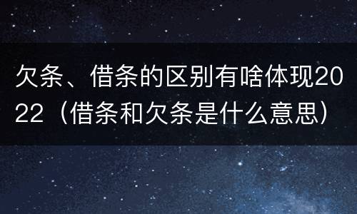 欠条、借条的区别有啥体现2022（借条和欠条是什么意思）