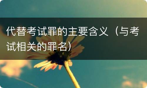 代替考试罪的主要含义（与考试相关的罪名）