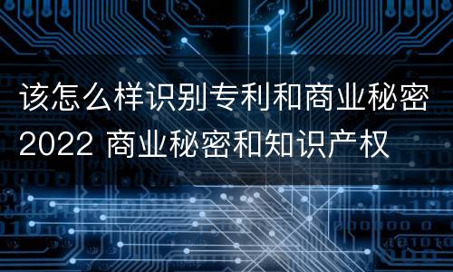 该怎么样识别专利和商业秘密2022 商业秘密和知识产权