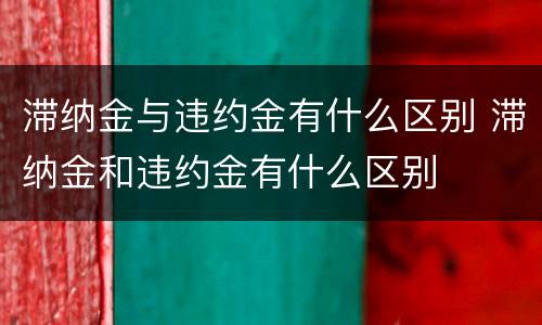滞纳金与违约金有什么区别 滞纳金和违约金有什么区别