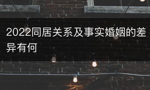 2022同居关系及事实婚姻的差异有何