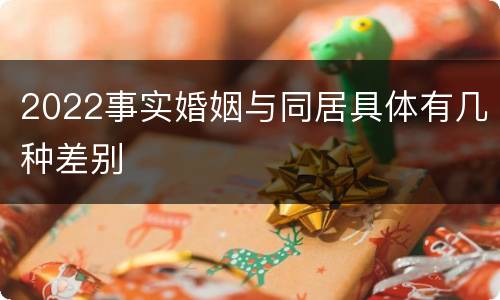 2022事实婚姻与同居具体有几种差别