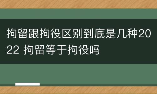 拘留跟拘役区别到底是几种2022 拘留等于拘役吗