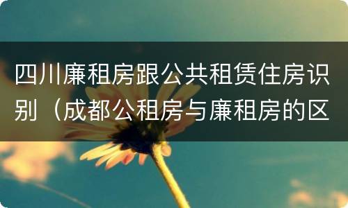 四川廉租房跟公共租赁住房识别（成都公租房与廉租房的区别）
