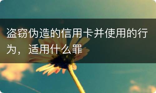 盗窃伪造的信用卡并使用的行为，适用什么罪