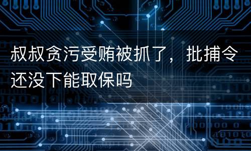 叔叔贪污受贿被抓了，批捕令还没下能取保吗