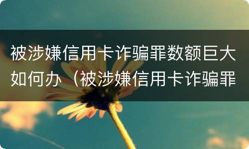 被涉嫌信用卡诈骗罪数额巨大如何办（被涉嫌信用卡诈骗罪数额巨大如何办理）
