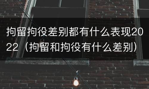 拘留拘役差别都有什么表现2022（拘留和拘役有什么差别）