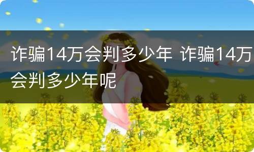 诈骗14万会判多少年 诈骗14万会判多少年呢
