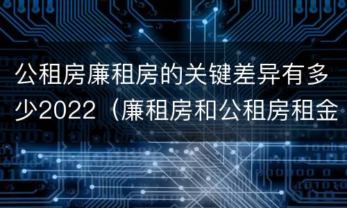 公租房廉租房的关键差异有多少2022（廉租房和公租房租金不同）