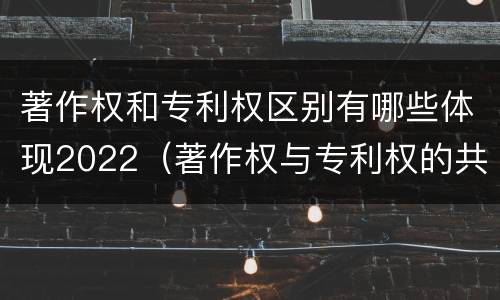 著作权和专利权区别有哪些体现2022（著作权与专利权的共性有）