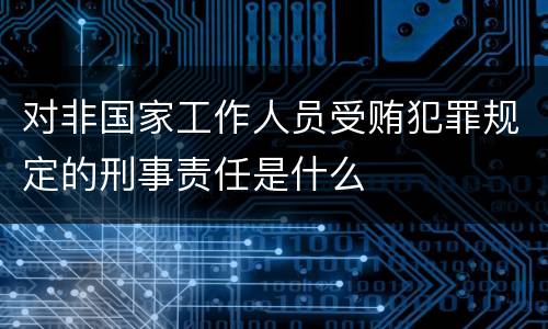对非国家工作人员受贿犯罪规定的刑事责任是什么