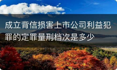 成立背信损害上市公司利益犯罪的定罪量刑档次是多少