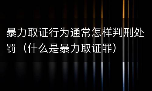暴力取证行为通常怎样判刑处罚（什么是暴力取证罪）