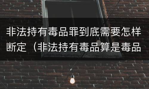非法持有毒品罪到底需要怎样断定（非法持有毒品算是毒品犯罪吗）