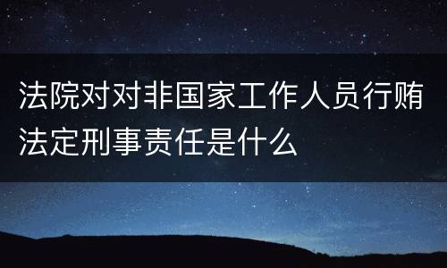法院对对非国家工作人员行贿法定刑事责任是什么