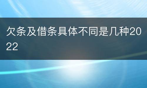 欠条及借条具体不同是几种2022