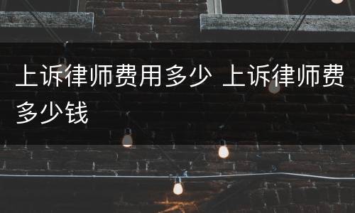 上诉律师费用多少 上诉律师费多少钱