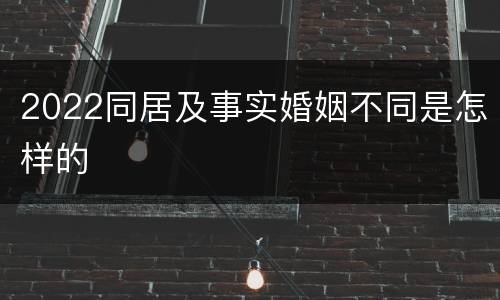 2022同居及事实婚姻不同是怎样的