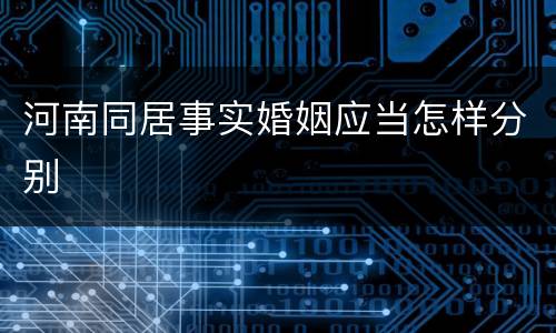 河南同居事实婚姻应当怎样分别