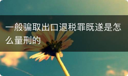 一般骗取出口退税罪既遂是怎么量刑的