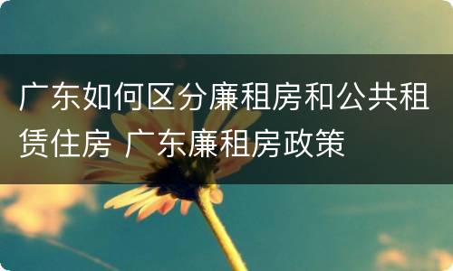 广东如何区分廉租房和公共租赁住房 广东廉租房政策