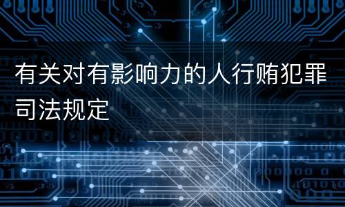 有关对有影响力的人行贿犯罪司法规定