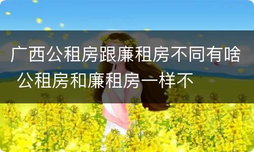 广西公租房跟廉租房不同有啥 公租房和廉租房一样不