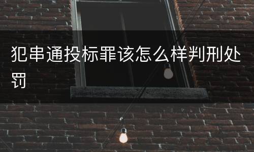 犯串通投标罪该怎么样判刑处罚