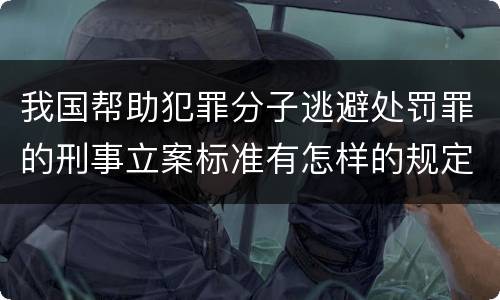 我国帮助犯罪分子逃避处罚罪的刑事立案标准有怎样的规定