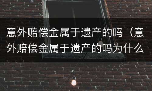 意外赔偿金属于遗产的吗（意外赔偿金属于遗产的吗为什么）