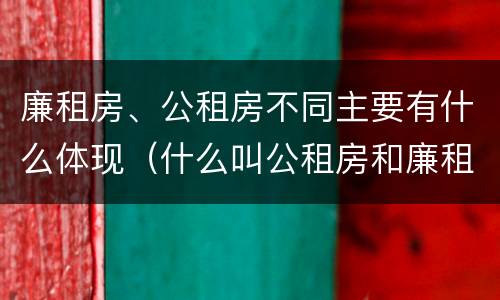 廉租房、公租房不同主要有什么体现（什么叫公租房和廉租房）