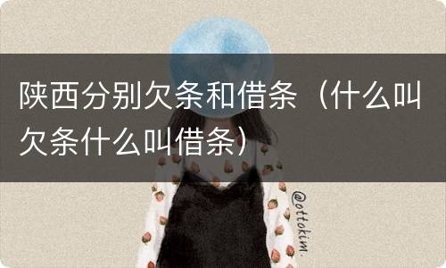 陕西分别欠条和借条（什么叫欠条什么叫借条）