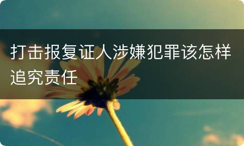 打击报复证人涉嫌犯罪该怎样追究责任