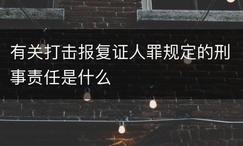 有关打击报复证人罪规定的刑事责任是什么