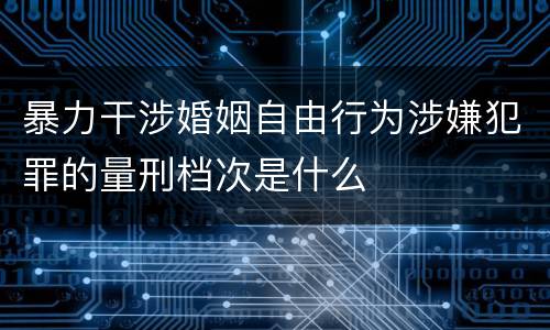 暴力干涉婚姻自由行为涉嫌犯罪的量刑档次是什么