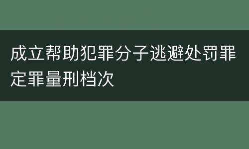 成立帮助犯罪分子逃避处罚罪定罪量刑档次
