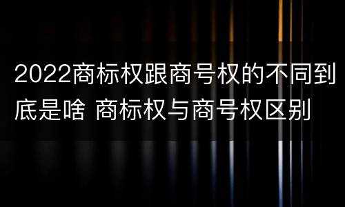 2022商标权跟商号权的不同到底是啥 商标权与商号权区别