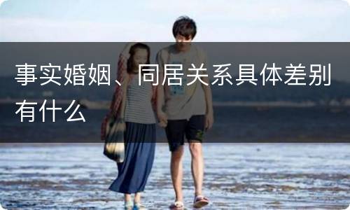 事实婚姻、同居关系具体差别有什么
